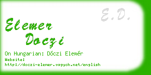 elemer doczi business card