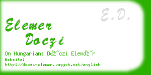 elemer doczi business card